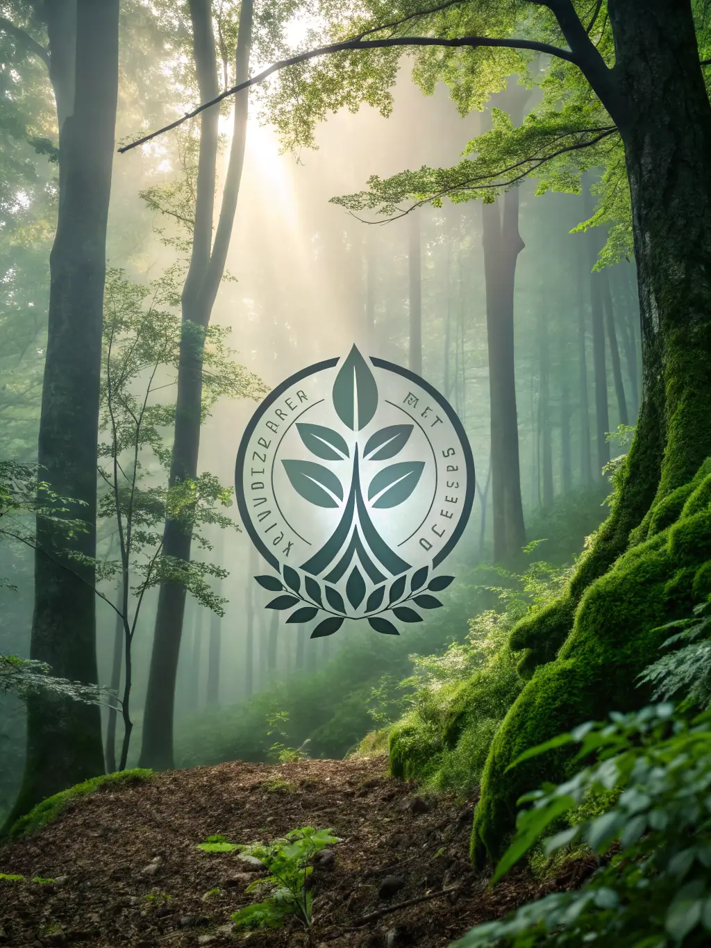 A vibrant logo design incorporating natural elements, symbolizing an eco-friendly brand's commitment to sustainability.