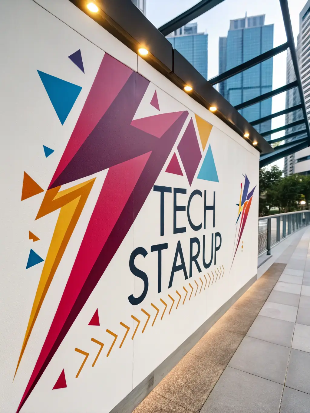 A minimalist logo design featuring a stylized lettermark for a tech startup, set against a clean, modern background, emphasizing innovation and simplicity.